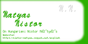 matyas nistor business card